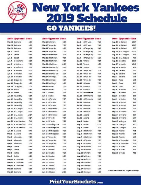 printable ny yankees 2020 schedule